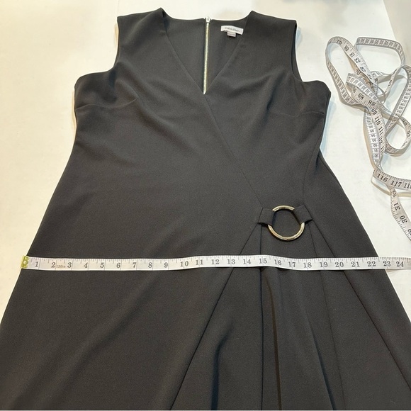 Calvin Klein Black Dress Sleeveless A-Line Side Drape Accent Size 14 (B31) - Picture 13 of 14